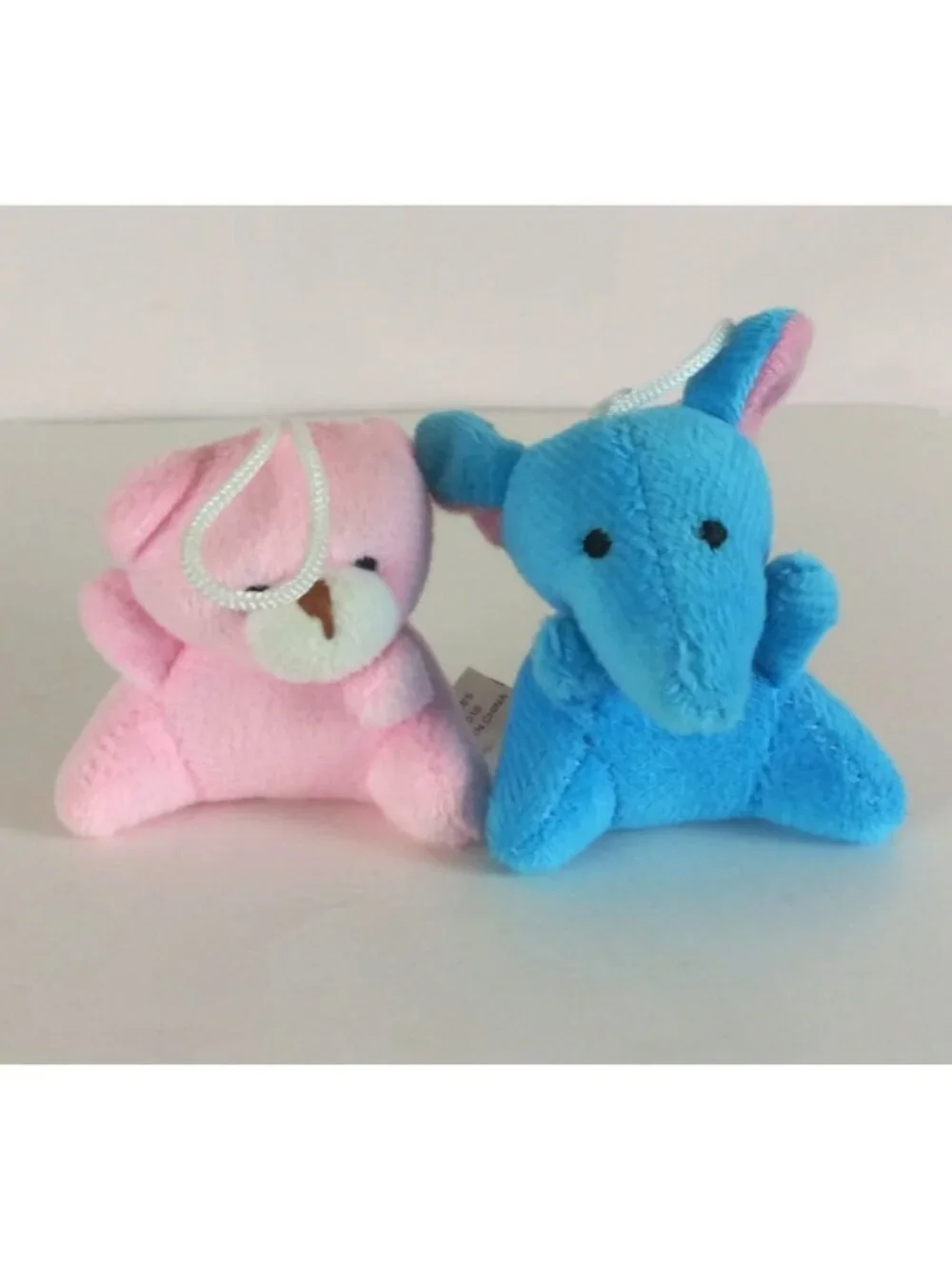Set Of 2 Foonary Pink Bear & Blue Elephant 2
